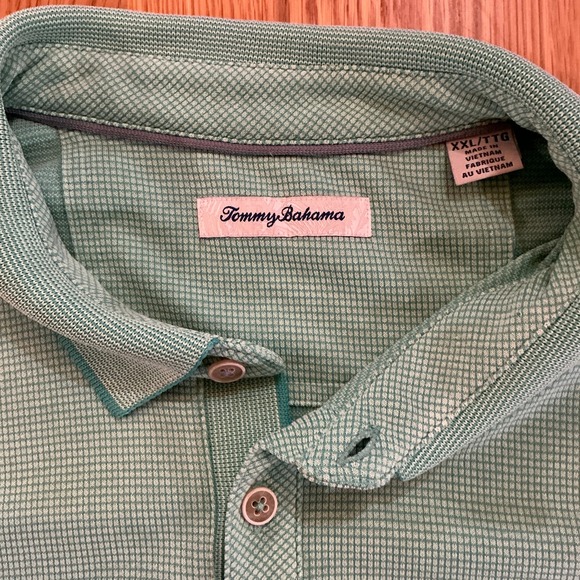 Tommy Bahama XXL Green Textured‎ Polo Shirt • Marlin Logo • Short Sleeve - Picture 4 of 8
